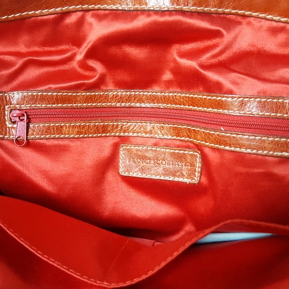 Francesco Biasia, Leather Satchel, Cognac - Picture 7 of 8